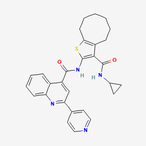 N-{3-[(cyclopropylamino)carbonyl]-4,5,6,7,8,9-hexahydrocycloocta[b]thien-2-yl}-2-(4-pyridinyl)-4-quinolinecarboxamide