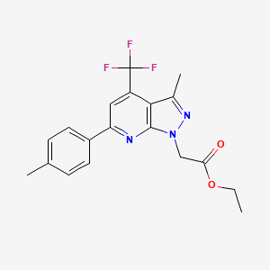 molecular formula C19H18F3N3O2 B4607392 ethyl [3-methyl-6-(4-methylphenyl)-4-(trifluoromethyl)-1H-pyrazolo[3,4-b]pyridin-1-yl]acetate CAS No. 1011398-88-1