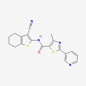 molecular formula C19H16N4OS2 B4607451 N-(3-CYANO-4,5,6,7-TETRAHYDRO-1-BENZOTHIOPHEN-2-YL)-4-METHYL-2-(3-PYRIDYL)-1,3-THIAZOLE-5-CARBOXAMIDE 