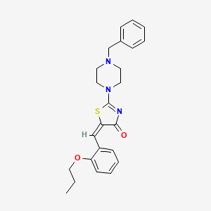 molecular formula C24H27N3O2S B4607477 (5E)-2-(4-benzylpiperazin-1-yl)-5-(2-propoxybenzylidene)-1,3-thiazol-4(5H)-one 