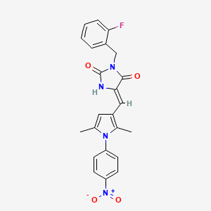 (5Z)-5-{[2,5-dimethyl-1-(4-nitrophenyl)-1H-pyrrol-3-yl]methylidene}-3-(2-fluorobenzyl)imidazolidine-2,4-dione