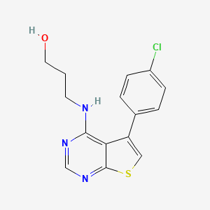 3-{[5-(4-chlorophenyl)thieno[2,3-d]pyrimidin-4-yl]amino}-1-propanol