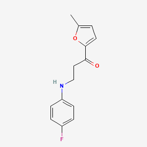 molecular formula C14H14FNO2 B4607529 3-(4-Fluoroanilino)-1-(5-methylfuran-2-yl)propan-1-one 