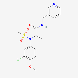 molecular formula C17H20ClN3O4S B4607542 N~2~-(3-chloro-4-methoxyphenyl)-N~2~-(methylsulfonyl)-N~1~-(3-pyridinylmethyl)alaninamide 