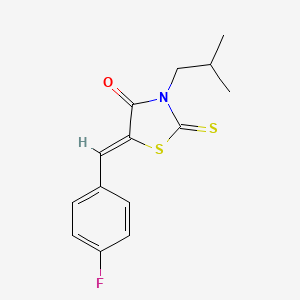 molecular formula C14H14FNOS2 B4607546 5-(4-fluorobenzylidene)-3-isobutyl-2-thioxo-1,3-thiazolidin-4-one 