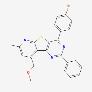 molecular formula C24H18BrN3OS B4607560 6-(4-bromophenyl)-13-(methoxymethyl)-11-methyl-4-phenyl-8-thia-3,5,10-triazatricyclo[7.4.0.02,7]trideca-1(13),2(7),3,5,9,11-hexaene 