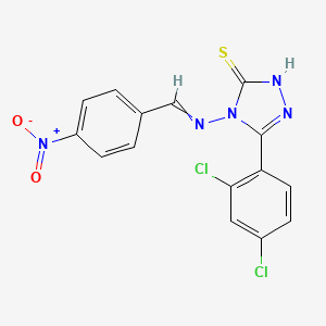 molecular formula C15H9Cl2N5O2S B4607579 5-(2,4-dichlorophenyl)-4-[(4-nitrobenzylidene)amino]-4H-1,2,4-triazole-3-thiol 