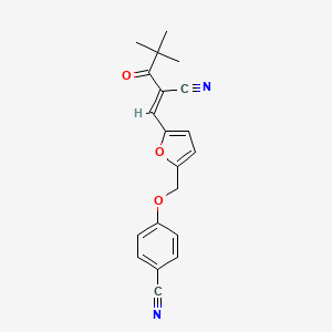 molecular formula C20H18N2O3 B4607608 4-{[5-(2-cyano-4,4-dimethyl-3-oxo-1-penten-1-yl)-2-furyl]methoxy}benzonitrile 