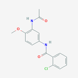 molecular formula C16H15ClN2O3 B4607628 N-[3-(acetylamino)-4-methoxyphenyl]-2-chlorobenzamide 