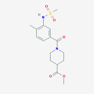 molecular formula C16H22N2O5S B4607631 Methyl 1-[3-(methanesulfonamido)-4-methylbenzoyl]piperidine-4-carboxylate 