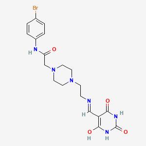 N-(4-BROMOPHENYL)-2-{4-[2-({[2,4,6-TRIOXOTETRAHYDRO-5(2H)-PYRIMIDINYLIDEN]METHYL}AMINO)ETHYL]PIPERAZINO}ACETAMIDE