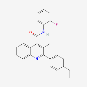 molecular formula C25H21FN2O B4607655 2-(4-ethylphenyl)-N-(2-fluorophenyl)-3-methylquinoline-4-carboxamide 