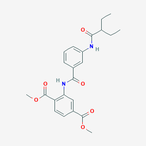 molecular formula C23H26N2O6 B4607664 dimethyl 2-({3-[(2-ethylbutanoyl)amino]benzoyl}amino)terephthalate 