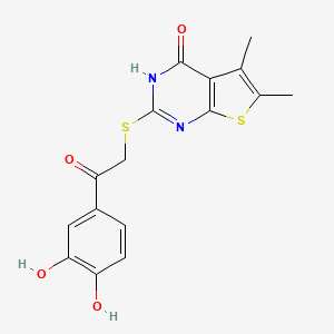 2-{[2-(3,4-DIHYDROXYPHENYL)-2-OXOETHYL]SULFANYL}-5,6-DIMETHYLTHIENO[2,3-D]PYRIMIDIN-4(1H)-ONE