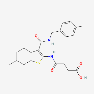 molecular formula C22H26N2O4S B4607730 4-[(6-methyl-3-{[(4-methylbenzyl)amino]carbonyl}-4,5,6,7-tetrahydro-1-benzothien-2-yl)amino]-4-oxobutanoic acid 