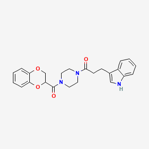 1-[4-(2,3-dihydro-1,4-benzodioxin-2-ylcarbonyl)piperazino]-3-(1H-indol-3-yl)-1-propanone