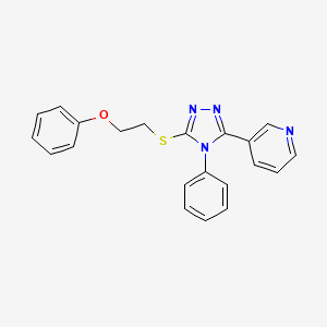 molecular formula C21H18N4OS B4607748 3-{5-[(2-phenoxyethyl)sulfanyl]-4-phenyl-4H-1,2,4-triazol-3-yl}pyridine 