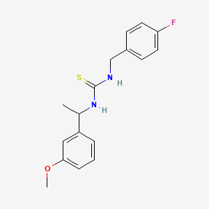 molecular formula C17H19FN2OS B4607750 1-(4-Fluorobenzyl)-3-[1-(3-methoxyphenyl)ethyl]thiourea 