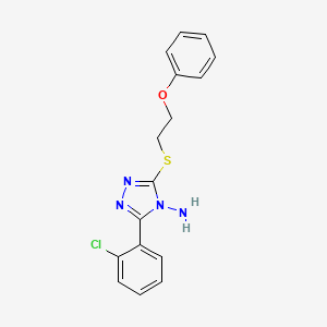 molecular formula C16H15ClN4OS B4607756 3-(2-chlorophenyl)-5-[(2-phenoxyethyl)thio]-4H-1,2,4-triazol-4-amine 