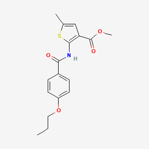 molecular formula C17H19NO4S B4607766 methyl 5-methyl-2-[(4-propoxybenzoyl)amino]-3-thiophenecarboxylate 