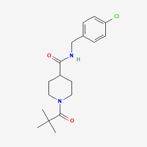 molecular formula C18H25ClN2O2 B4607776 N-(4-chlorobenzyl)-1-(2,2-dimethylpropanoyl)piperidine-4-carboxamide 