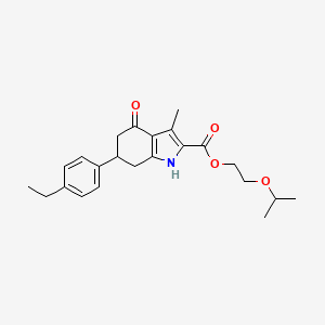 molecular formula C23H29NO4 B4607796 2-(propan-2-yloxy)ethyl 6-(4-ethylphenyl)-3-methyl-4-oxo-4,5,6,7-tetrahydro-1H-indole-2-carboxylate 