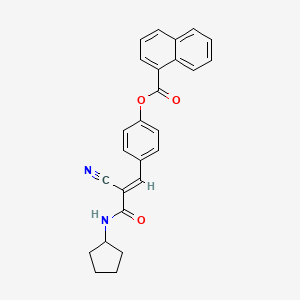 molecular formula C26H22N2O3 B4607803 4-[2-cyano-3-(cyclopentylamino)-3-oxo-1-propen-1-yl]phenyl 1-naphthoate 