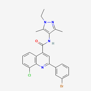 2-(3-bromophenyl)-8-chloro-N-(1-ethyl-3,5-dimethyl-1H-pyrazol-4-yl)-4-quinolinecarboxamide