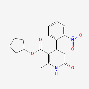 Cyclopentyl 2-methyl-4-(2-nitrophenyl)-6-oxo-1,4,5,6-tetrahydropyridine-3-carboxylate