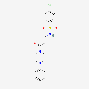 4-chloro-N-[3-oxo-3-(4-phenylpiperazin-1-yl)propyl]benzenesulfonamide