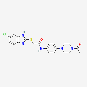 N-[4-(4-acetyl-1-piperazinyl)phenyl]-2-[(6-chloro-1H-benzimidazol-2-yl)thio]acetamide