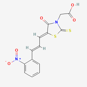 {5-[3-(2-nitrophenyl)-2-propen-1-ylidene]-4-oxo-2-thioxo-1,3-thiazolidin-3-yl}acetic acid