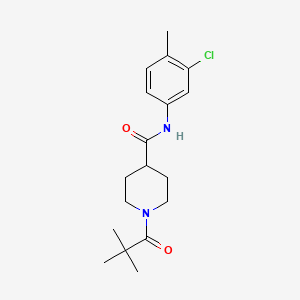 molecular formula C18H25ClN2O2 B4607861 N-(3-chloro-4-methylphenyl)-1-(2,2-dimethylpropanoyl)piperidine-4-carboxamide 