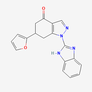 molecular formula C18H14N4O2 B4607872 1-(1H-1,3-benzimidazol-2-yl)-6-(2-furyl)-1,5,6,7-tetrahydro-4H-indazol-4-one 