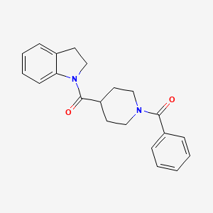 molecular formula C21H22N2O2 B4607875 1-(1-BENZOYLPIPERIDINE-4-CARBONYL)-2,3-DIHYDRO-1H-INDOLE 