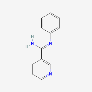 molecular formula C12H11N3 B4607894 Nicotinamidine, N-phenyl- CAS No. 32622-22-3