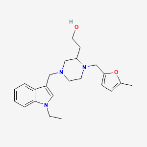 molecular formula C23H31N3O2 B4607925 2-{4-[(1-ethyl-1H-indol-3-yl)methyl]-1-[(5-methyl-2-furyl)methyl]-2-piperazinyl}ethanol 