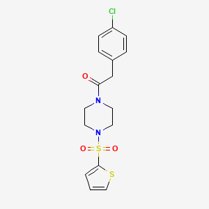 molecular formula C16H17ClN2O3S2 B4607941 2-(4-CHLOROPHENYL)-1-[4-(2-THIENYLSULFONYL)PIPERAZINO]-1-ETHANONE 