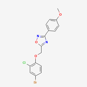 molecular formula C16H12BrClN2O3 B4607942 5-[(4-bromo-2-chlorophenoxy)methyl]-3-(4-methoxyphenyl)-1,2,4-oxadiazole 