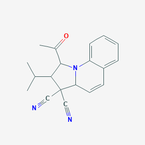 molecular formula C19H19N3O B460795 1-acetyl-2-isopropyl-1,2-dihydropyrrolo[1,2-a]quinoline-3,3(3aH)-dicarbonitrile 