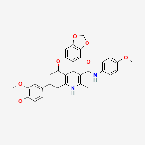 4-(1,3-benzodioxol-5-yl)-7-(3,4-dimethoxyphenyl)-N-(4-methoxyphenyl)-2-methyl-5-oxo-1,4,5,6,7,8-hexahydroquinoline-3-carboxamide