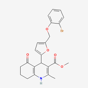 molecular formula C23H22BrNO5 B4607984 methyl 4-{5-[(2-bromophenoxy)methyl]-2-furyl}-2-methyl-5-oxo-1,4,5,6,7,8-hexahydro-3-quinolinecarboxylate 