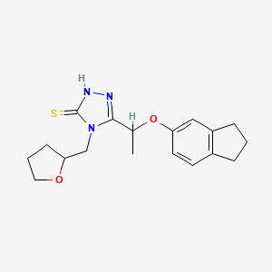 5-[1-(2,3-dihydro-1H-inden-5-yloxy)ethyl]-4-(tetrahydro-2-furanylmethyl)-4H-1,2,4-triazole-3-thiol