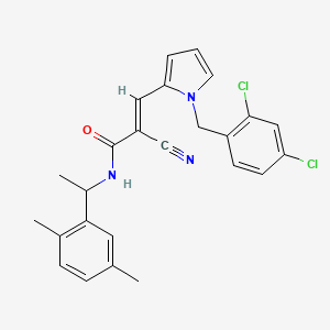 (2E)-2-cyano-3-[1-(2,4-dichlorobenzyl)-1H-pyrrol-2-yl]-N-[1-(2,5-dimethylphenyl)ethyl]prop-2-enamide