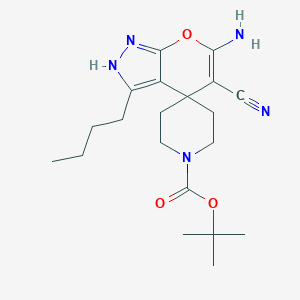 molecular formula C20H29N5O3 B460802 6-Amino-3-butyl-2,4-dihydropyrano[2,3-c]pyrazole-5-carbonitrile-4-spiro-4'-1'-(piperidinecarboxylate) 