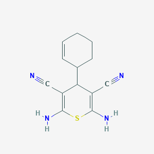molecular formula C13H14N4S B460804 2,6-diamino-4-(2-cyclohexen-1-yl)-4H-thiopyran-3,5-dicarbonitrile 