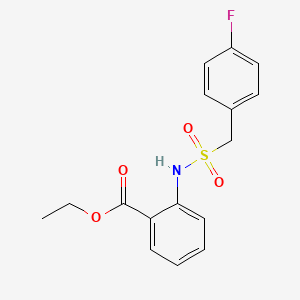 ETHYL 2-[(4-FLUOROPHENYL)METHANESULFONAMIDO]BENZOATE