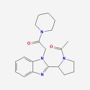 molecular formula C20H26N4O2 B4608050 1-Acetyl-2-[1-(2-oxo-2-piperidylethyl)benzimidazol-2-yl]pyrrolidine 