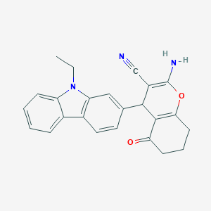 molecular formula C24H21N3O2 B460806 2-amino-4-(9-ethyl-9H-carbazol-2-yl)-5-oxo-5,6,7,8-tetrahydro-4H-chromene-3-carbonitrile 
