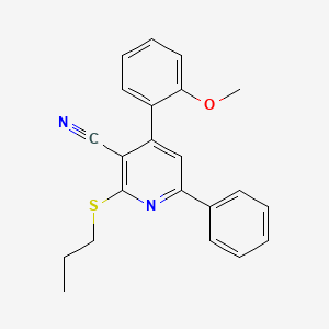 molecular formula C22H20N2OS B4608093 4-(2-Methoxyphenyl)-6-phenyl-2-(propylsulfanyl)pyridine-3-carbonitrile 